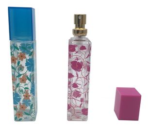 Decorative Glass Perfume Bottles , Empty Fragrance Oil Bottles With Sprayer / Color Caps