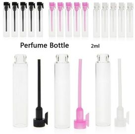 1ml 2ml Mini Glass Sample Bottles , Glass Perfume Vials With Plastic Sticks