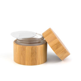 Bamboo Lid Lotion Glass Jars 20ml - 50ml Empty Glass Cosmetic Jars For Skin Care Packaging