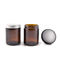 1 - 8 Oz Amber Glass Jars , Round Amber Glass Cosmetic Jars With Metal / Plastic Caps