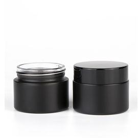 Vintage Frosted Glass Cream Jars , 30ml 50ml Matte Makeup Luxury Black Glass Mason Jars